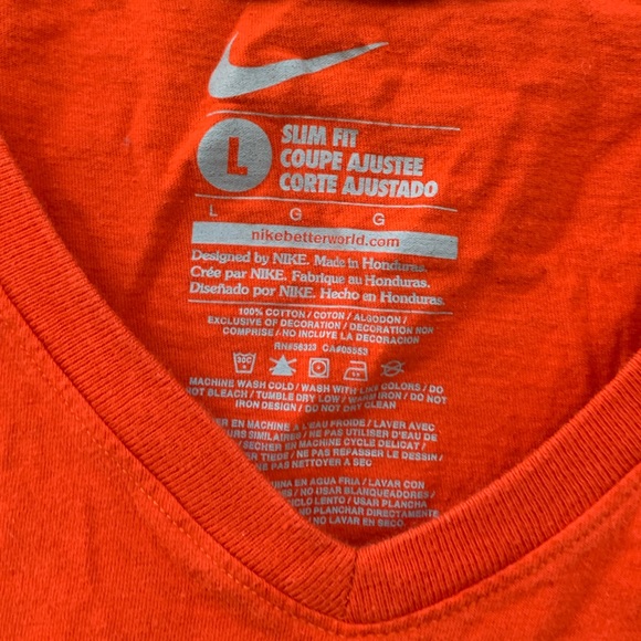 New York Mets Nike Women's MLB V-Neck T-Shirt Orange Slim Fit Size Large - Picture 3 of 11